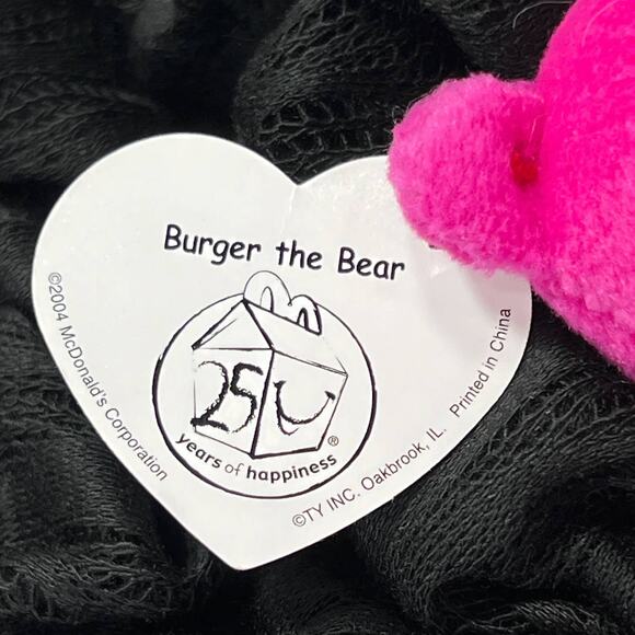 TY Vintage Beanie Babies Burger the Bear McDonald's Teenie Beanie Babies 2004 - Picture 9 of 15